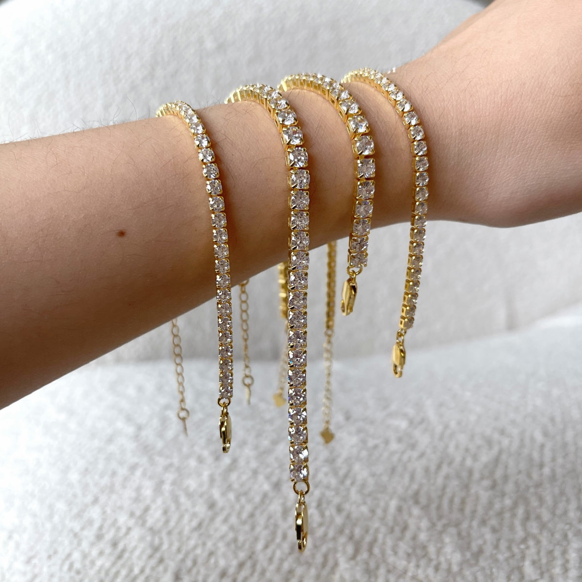 [Clover Jewels]Sparkling Radiant Princess Cut Tennis Bracelet