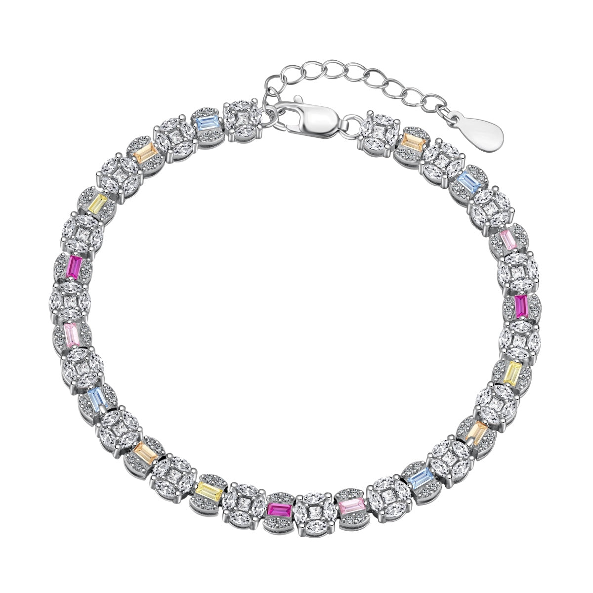 [Clover Jewels]Dazzling Radiant Multi Cut Daily Bracelet