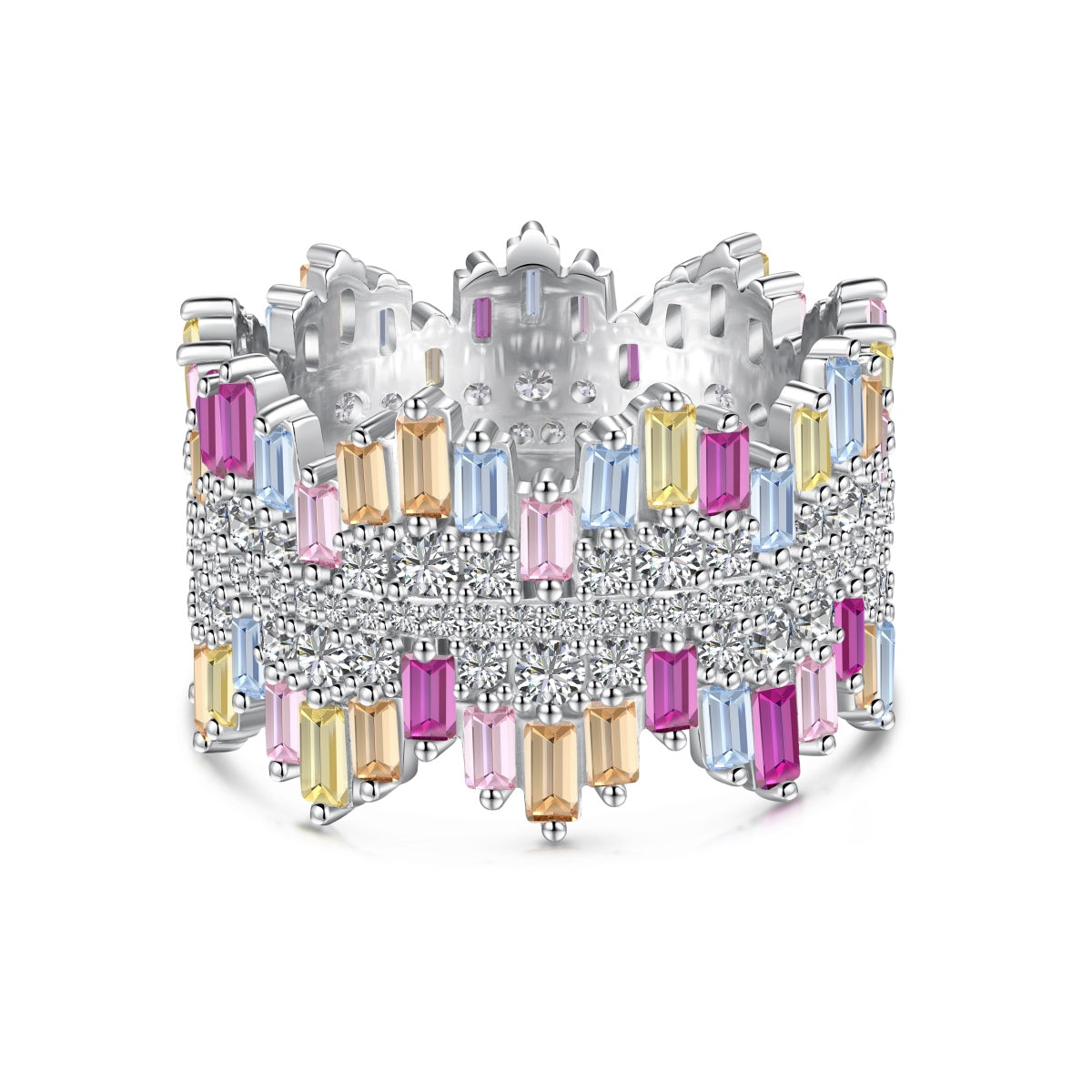 [Clover Jewels]Luxurious Colorful Radiant Cut Daily Ring