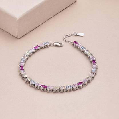 [Clover Jewels]Delicate Colorful Emerald Cut Party Bracelet