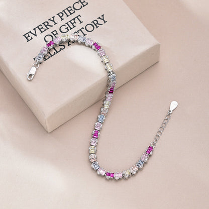 [Clover Jewels]Delicate Colorful Emerald Cut Party Bracelet