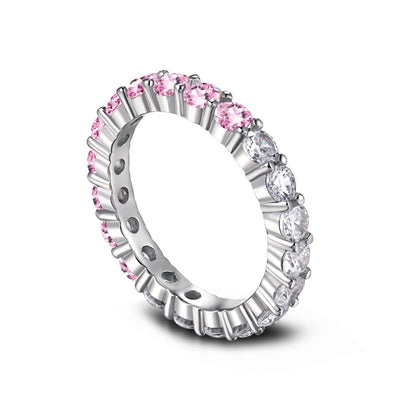 [Clover Jewels]Sparkling Round Cut Tennis Ring