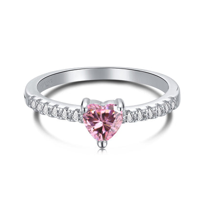 [Clover Jewels]0.5 Carat CaratEternity Charming Heart Shape Lover Ring