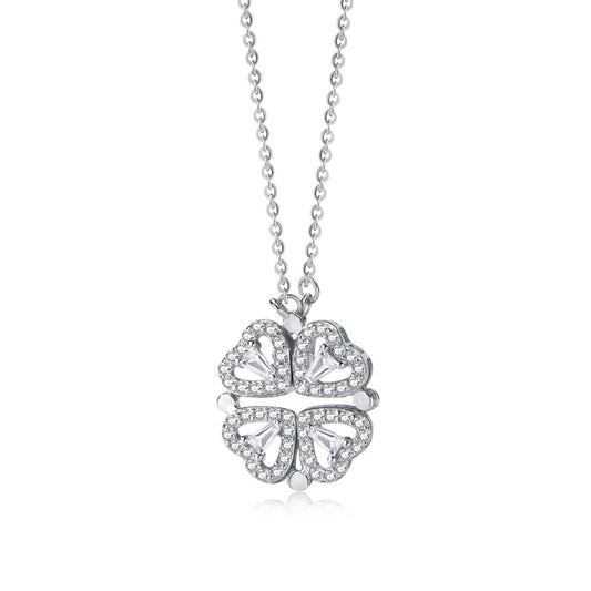 [Clover Jewels]Ornate Heart Cut Flower Shape Necklace