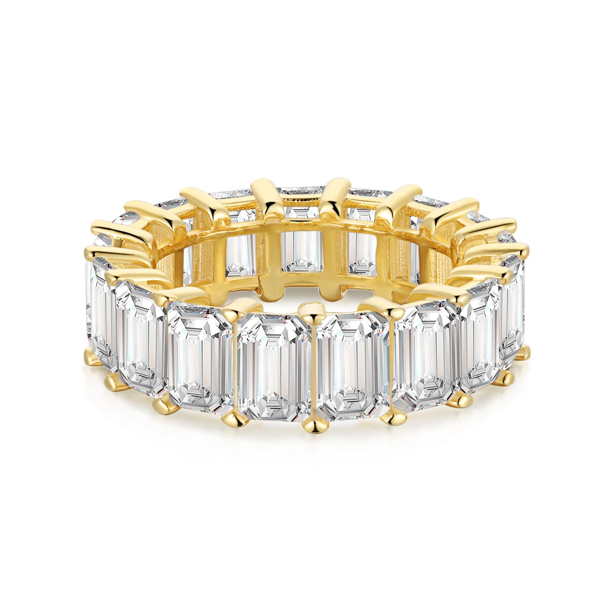 [Clover Jewels]0.75 Carat Elegant Emerald Cut Tennis Ring