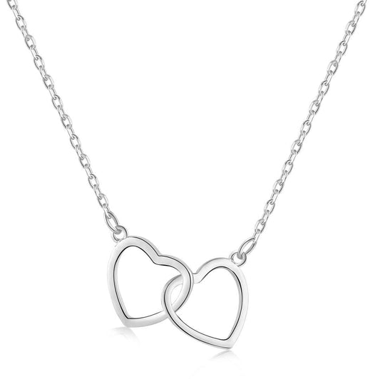 [Clover Jewels]Sterling Silver Love Double Ring Necklace