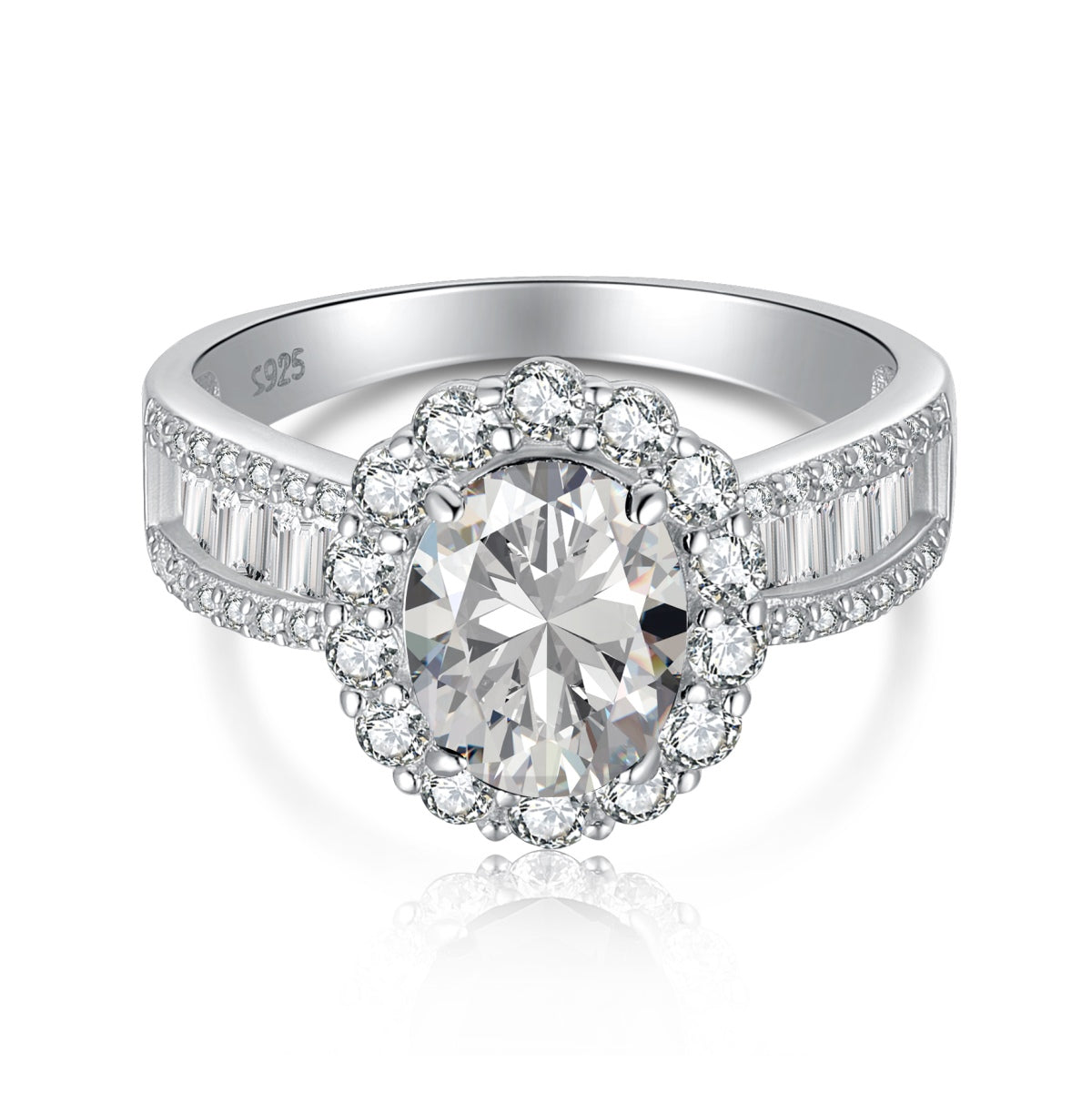 [Clover Jewels]1.5 Carat Dazzling Charming Oval Cut Banquet Ring