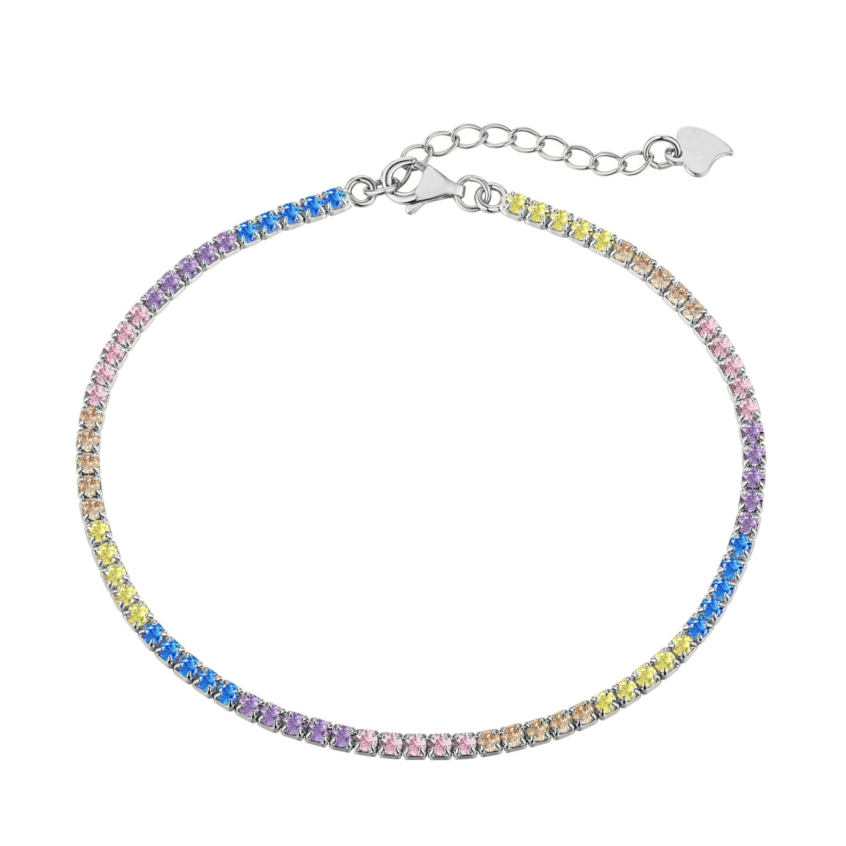 [Clover Jewels]Dazzling Colorful Round Cut Daily Bracelet