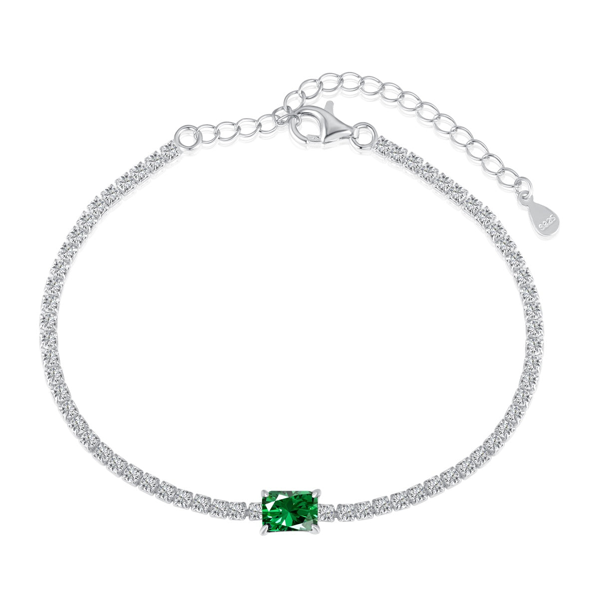 [Clover Jewels]1.0 Carat Unique Emerald Cut Banquet Bracelet