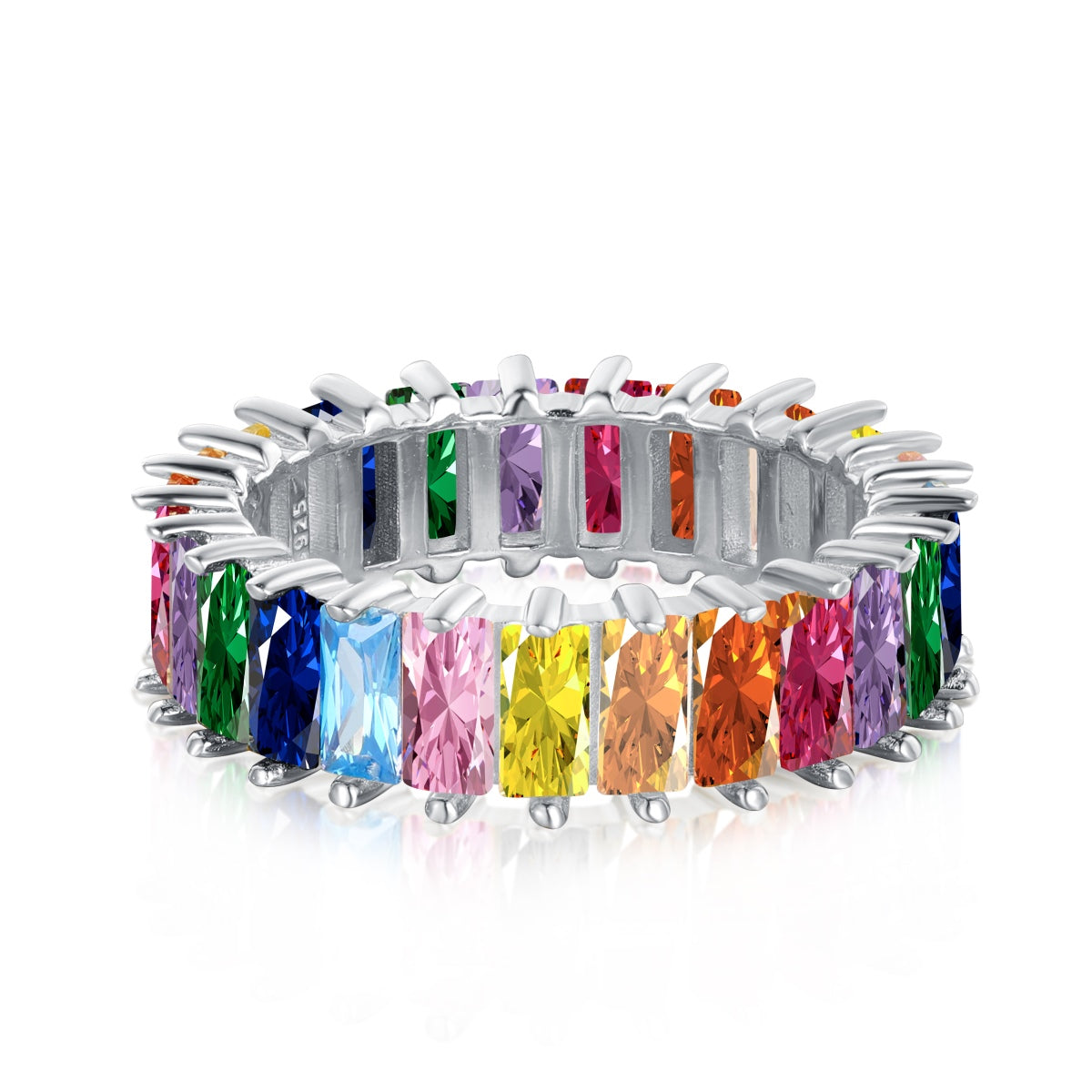 [Clover Jewels]Unique Colorful Radiant Cut RIng