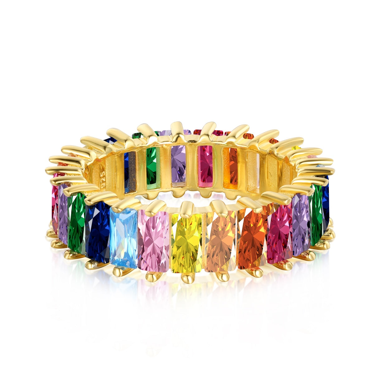 [Clover Jewels]Unique Colorful Radiant Cut RIng