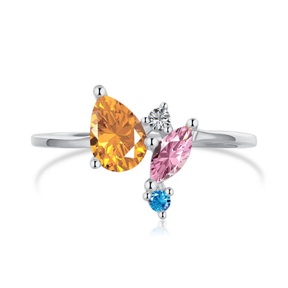 [Clover Jewels]Radiant Colorful Multi Cut Daily Ring