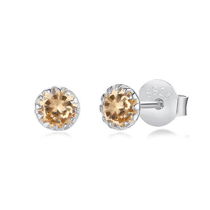 [Clover Jewels]Sparkling Colorful Round Shape Earrings