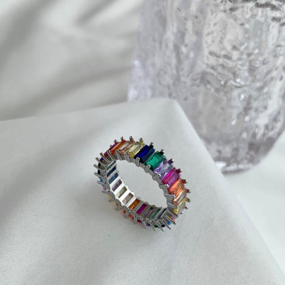 [Clover Jewels]Unique Colorful Radiant Cut RIng