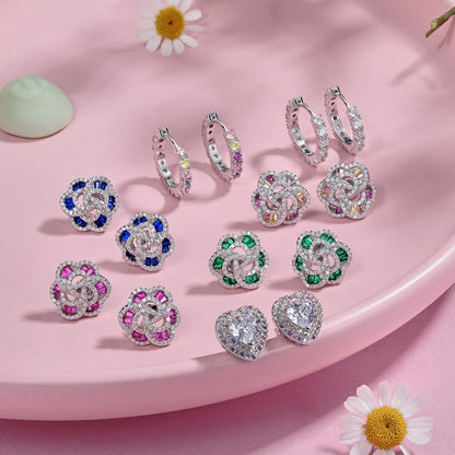 [Clover Jewels]Exquisite Flower Shape Daily Earrings