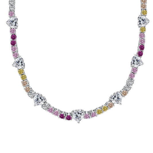 [Jesse Jewelry]Delicate Colorful Rainbow Tennis Chain