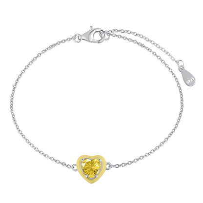 [Clover Jewels]Sparkling Romantic Heart Shape Lover Bracelet