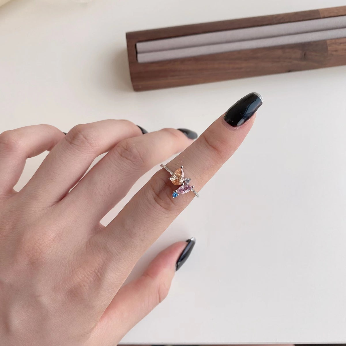 [Clover Jewels]Radiant Colorful Multi Cut Daily Ring