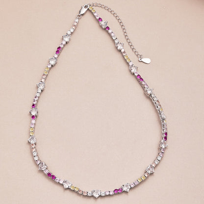 [Clover Jewels]Delicate Colorful Rainbow Tennis Chain