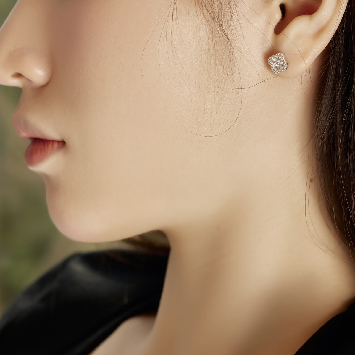 [Clover Jewels]Four-Leaf Clover Flower Shaped Earrings