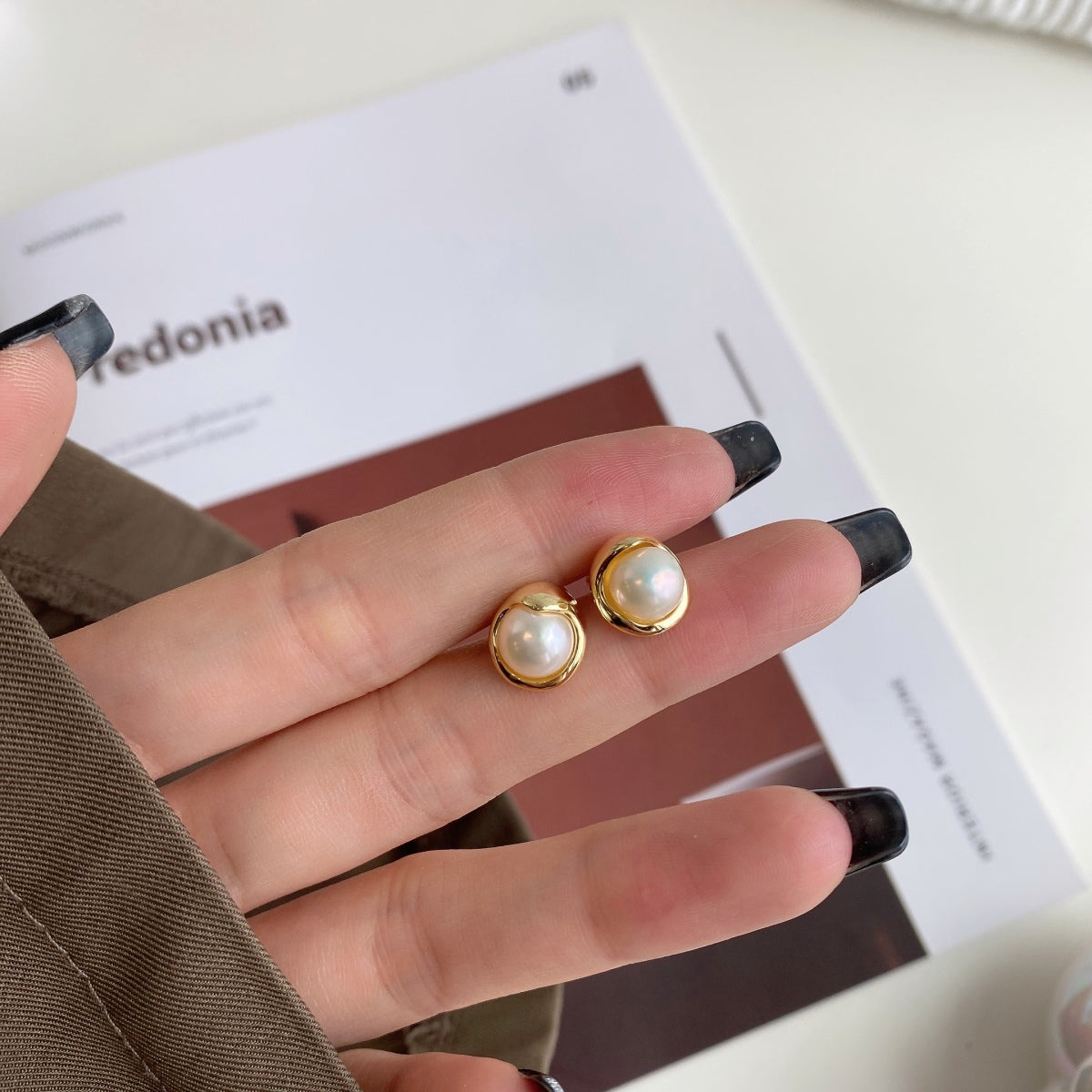 [Clover Jewels]Dainty Bread Pearl Earrings