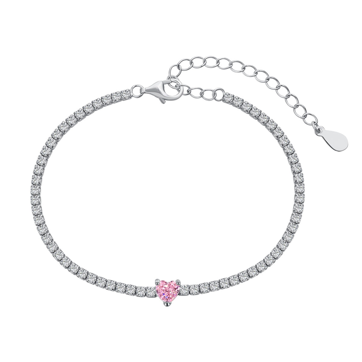 [Clover Jewels]0.5 Carat Elegant Romantic Heart Shape Lover Bracelet