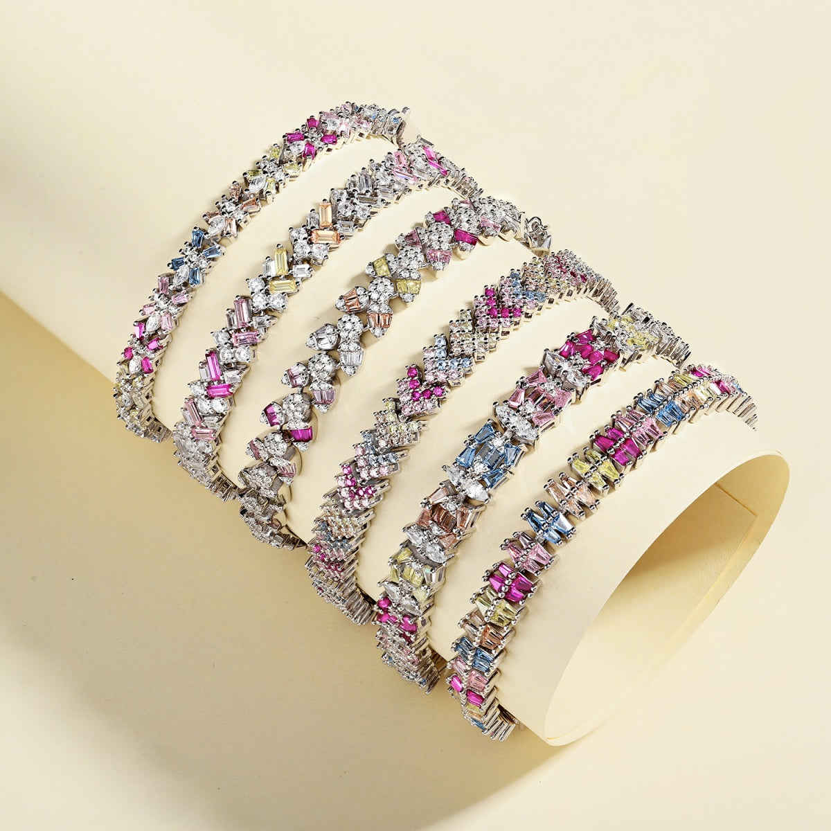 [Clover Jewels]Delicate Colorful Multi Cut Party Bracelet