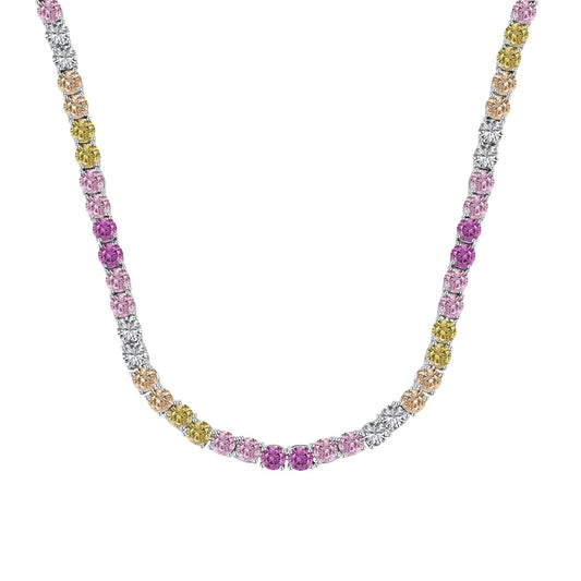 [Clover Jewels]Delicate Colorful Tennis Necklace