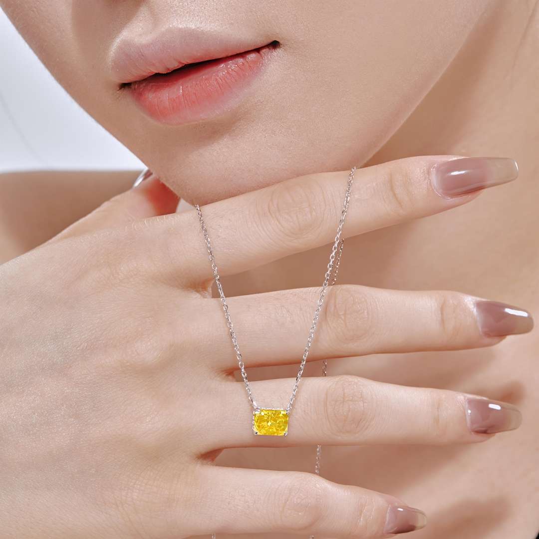 [Clover Jewels]Luxurious Square Shape Colorful Necalack