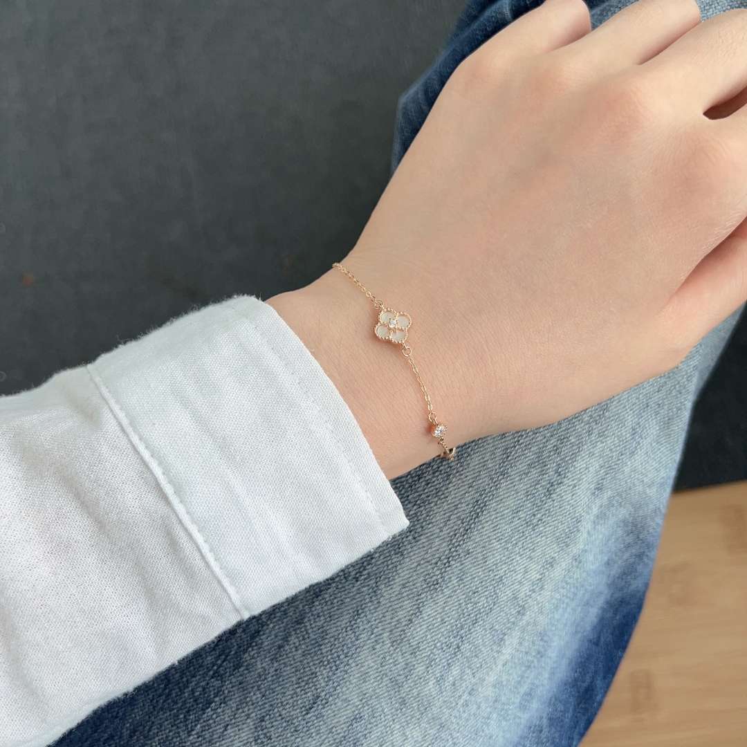 [Clover Jewels]Delicate Four Leaf Clover Bracelet