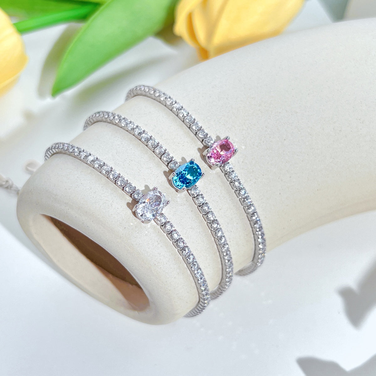 [Clover Jewels]0.75 Carat Exquisite Oval Cut Daily Bracelet