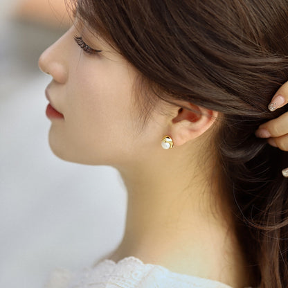 [Clover Jewels]Dainty Bread Pearl Earrings