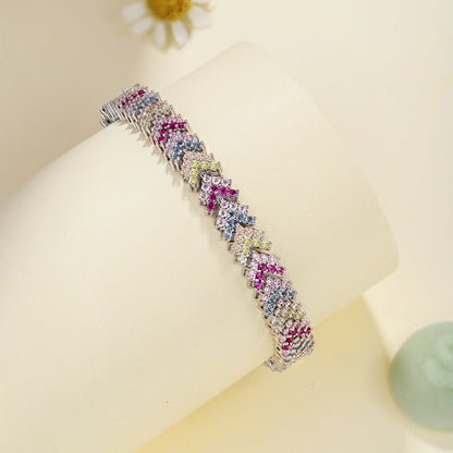 [Clover Jewels]Ornate Sparkling Round Cut Party Bracelet