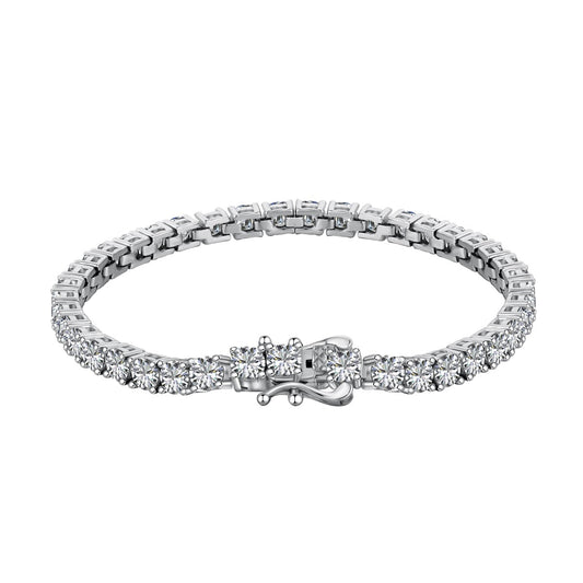 [Clover Jewels]Luxurious Ornate Round Cut Tennis Bracelet