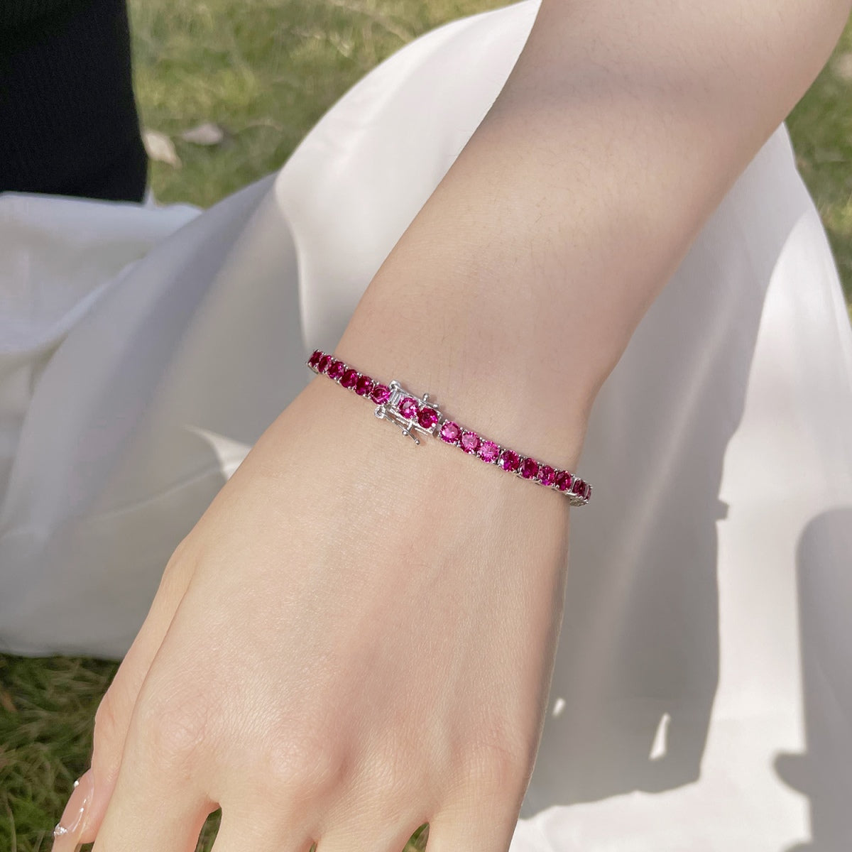 [Clover Jewels]Radiant Colorful Round Cut Party Bracelet