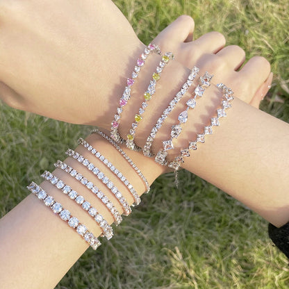 [Clover Jewels]Luxurious Ornate Round Cut Tennis Bracelet