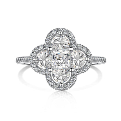 [Clover Jewels]Luxurious Eternity Flower Shape Banquet Ring