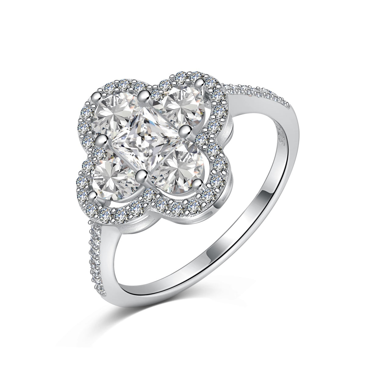 [Clover Jewels]Luxurious Eternity Flower Shape Banquet Ring