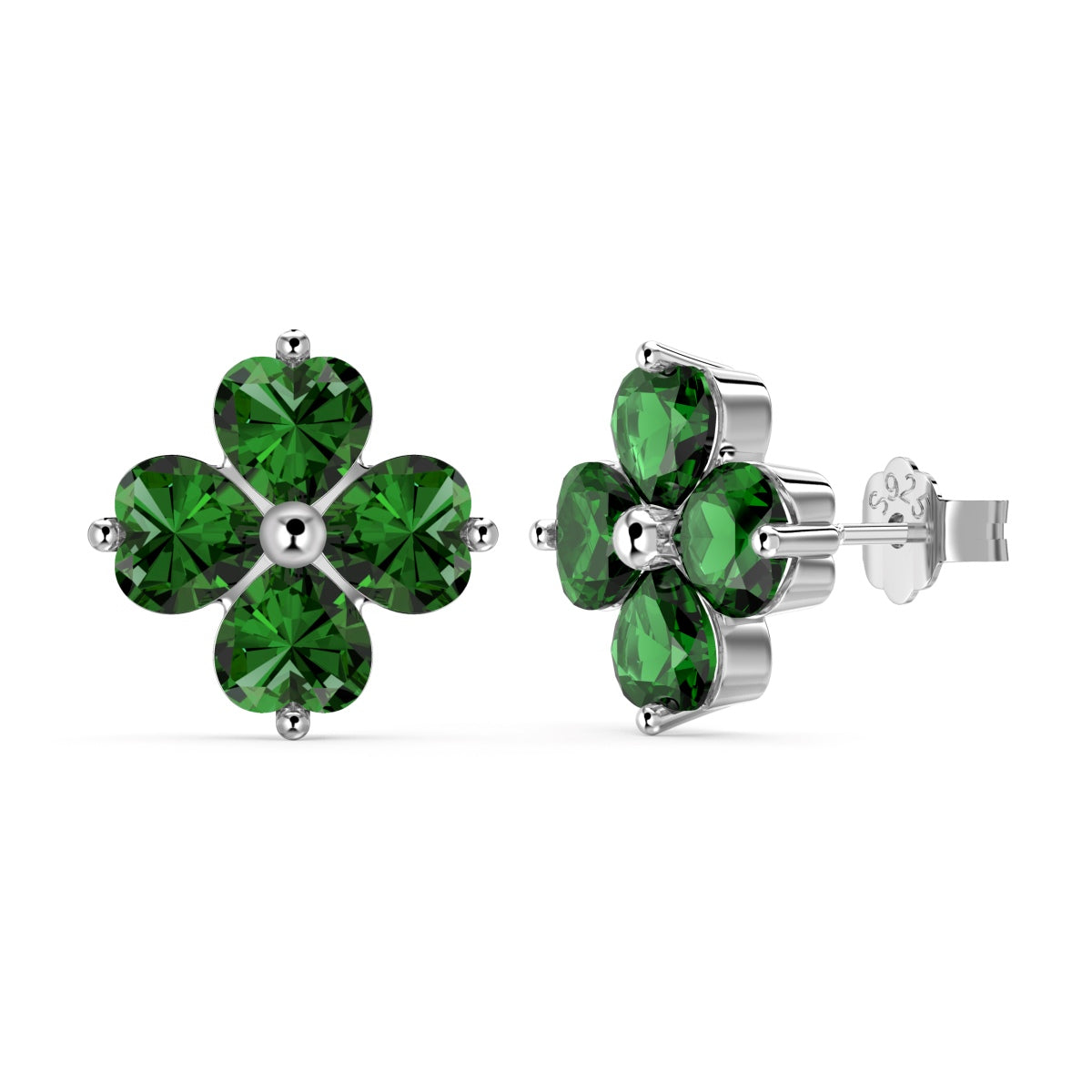 [Clover Jewels]Four-Leaf Clover Ball Earrings