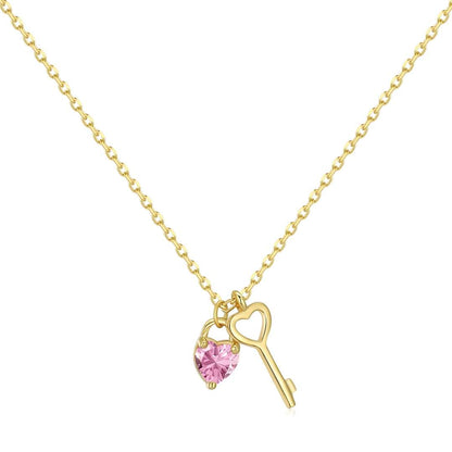 [Clover Jewels]Unique Heart Shape Key Pendent Necklace