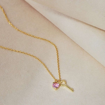 [Clover Jewels]Unique Heart Shape Key Pendent Necklace