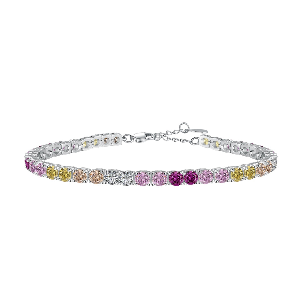 [Clover Jewels]Radiant Colorful Round Cut Tennis Bracelet