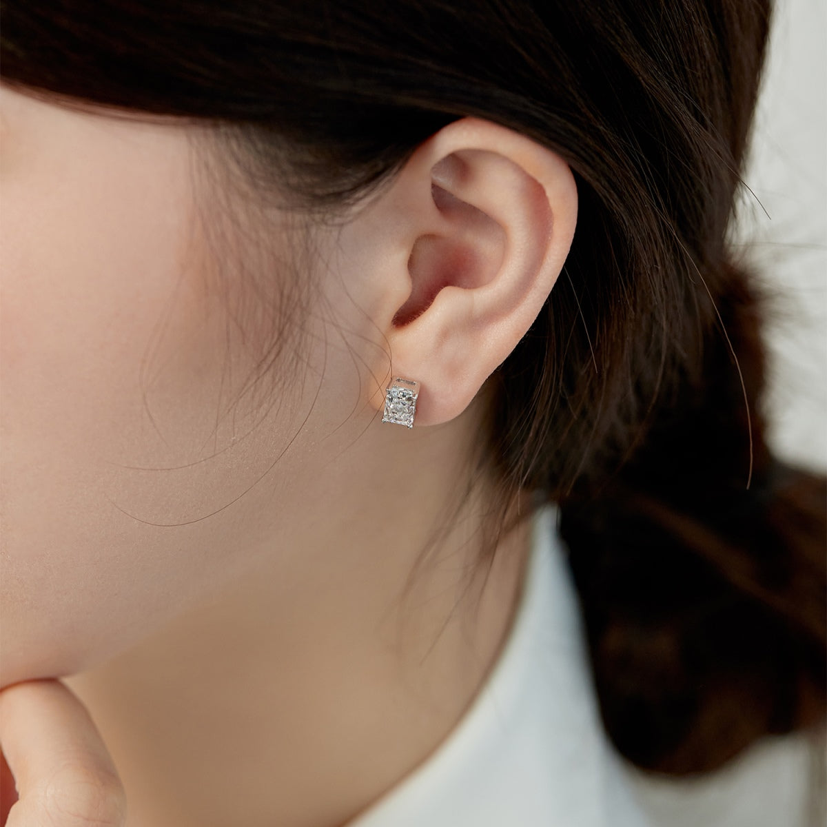 [Clover Jewels]Radiant Luxurious Princess Cut Daily Earrings