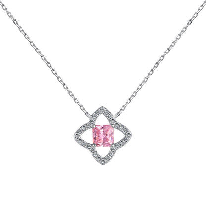 [Clover Jewels]Exquisite Flower Shape Princess Cut Necklace