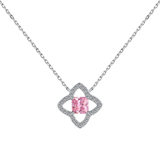 [Clover Jewels]Exquisite Flower Shape Princess Cut Necklace