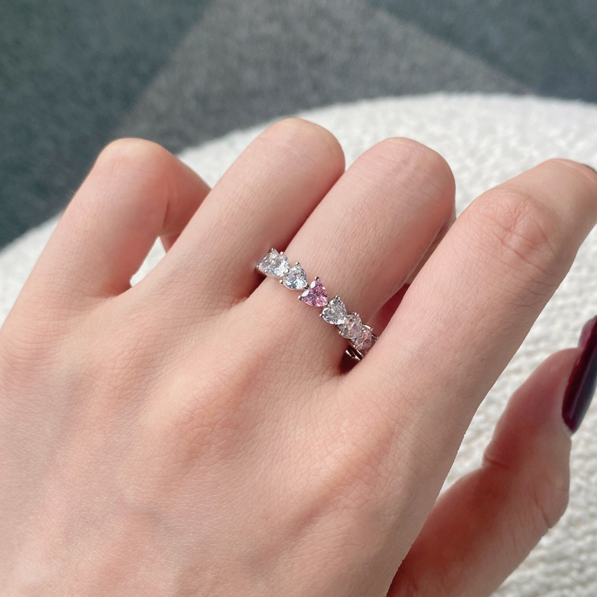 [Clover Jewels]0.25 Carat Radiant Romance Heart Cut Lover Ring