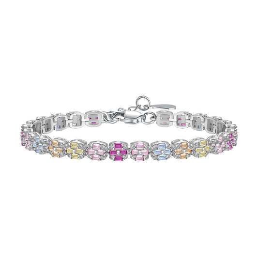 [Jesse Jewelry]Delicate Colorful Emerald Cut Daily Bracelet