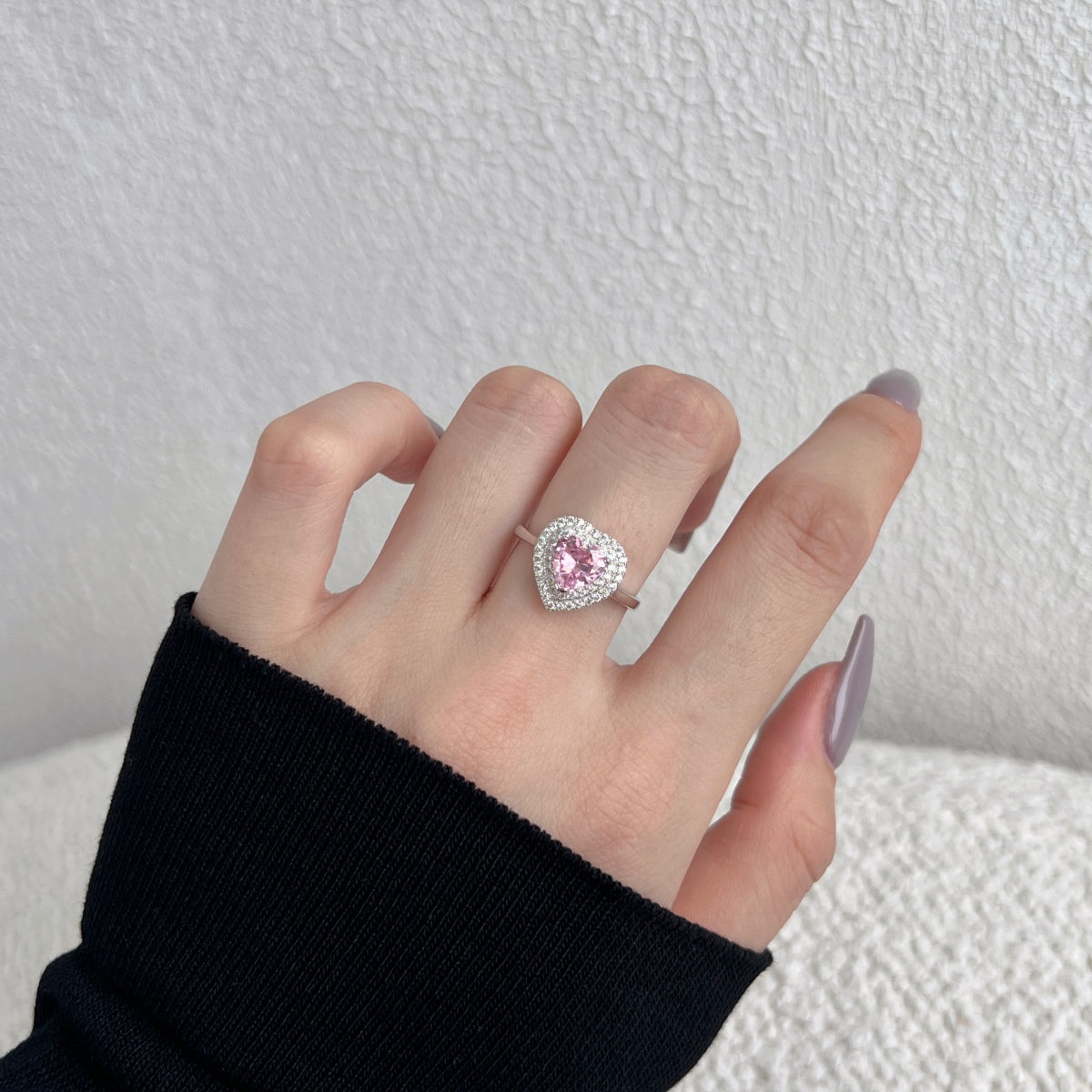 [Clover Jewels]Delicate Ebullient Heart Shape Wedding Ring