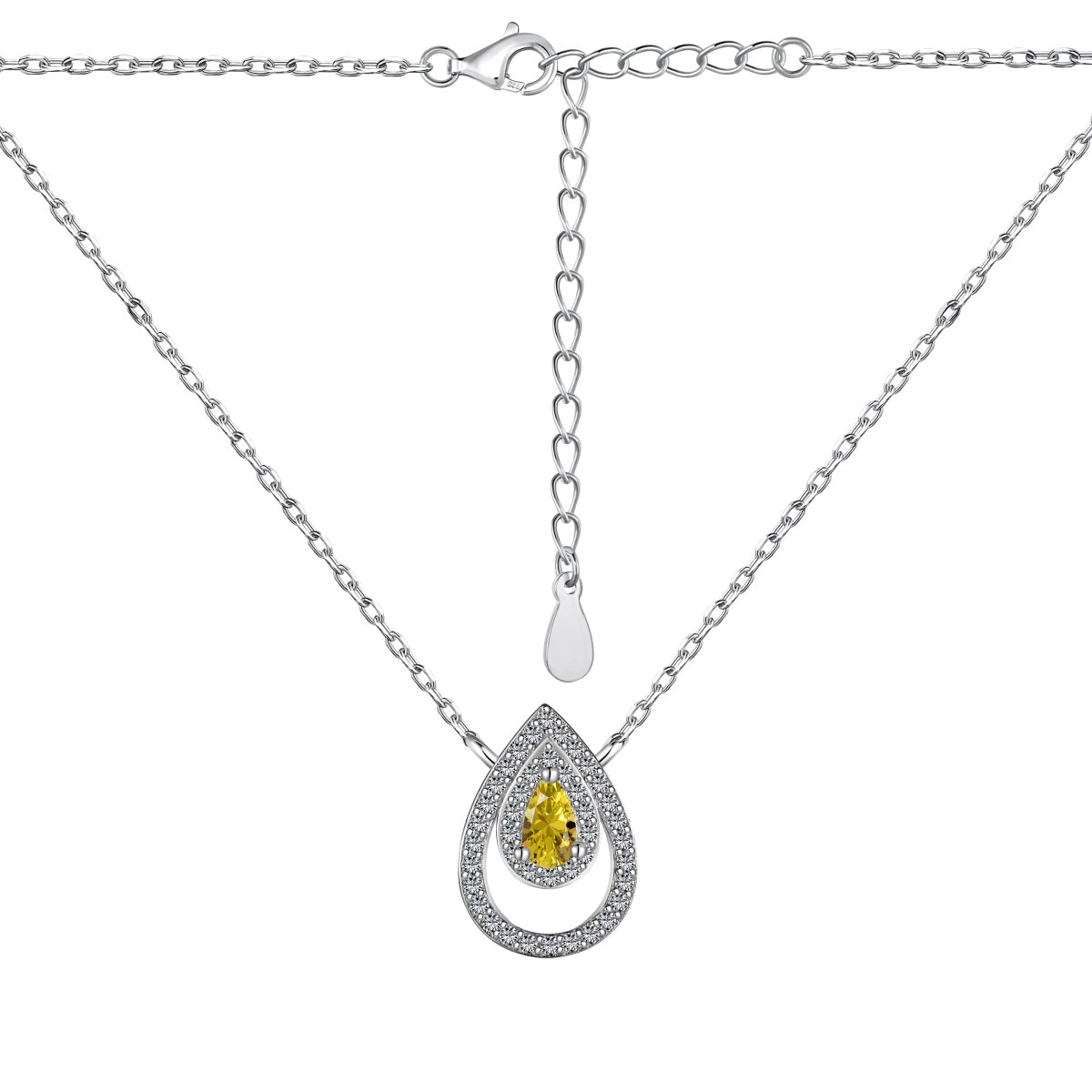 [Clover Jewels]Sparkling Pear Cut Necklace