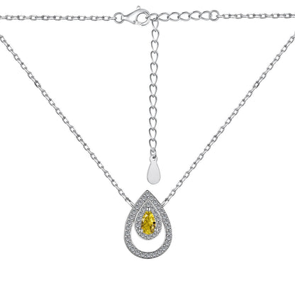 [Clover Jewels]Sparkling Pear Cut Necklace